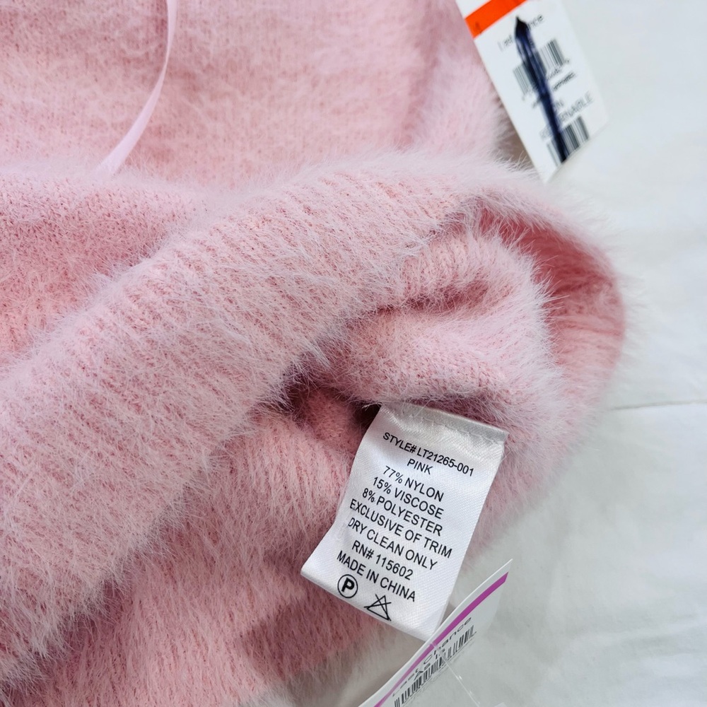 All in Flavor • Women’s Pink Strapless Fuzzy Tie Front Top M NWT - Picture 8 of 10